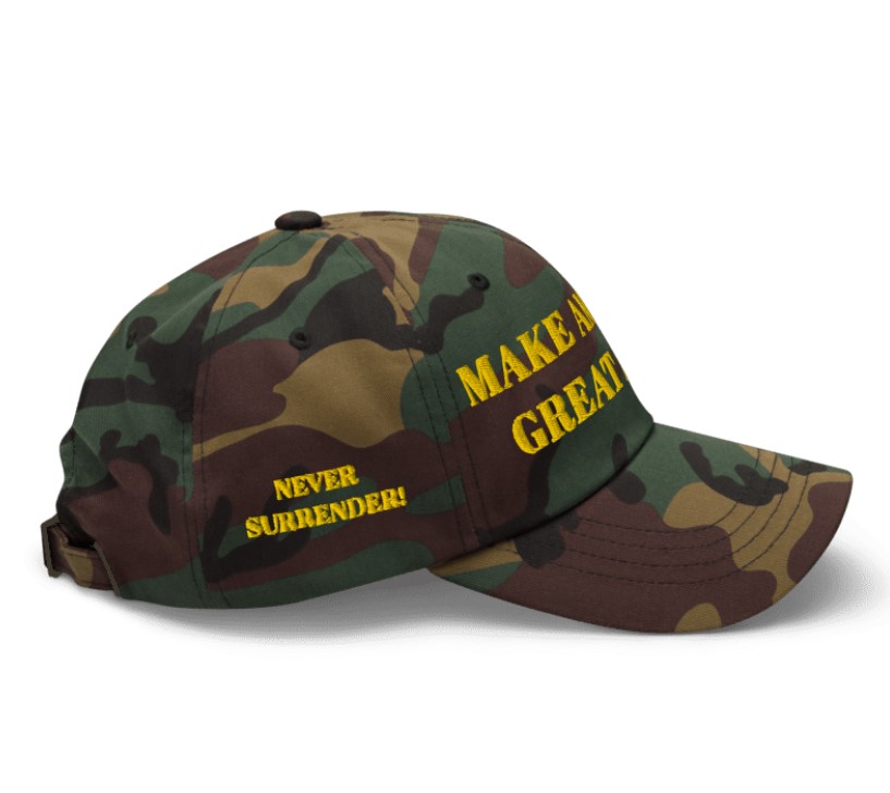 GOLD DARK MAGA HAT (Green Camo Color)