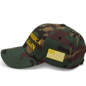 GOLD DARK MAGA HAT (Green Camo Color)