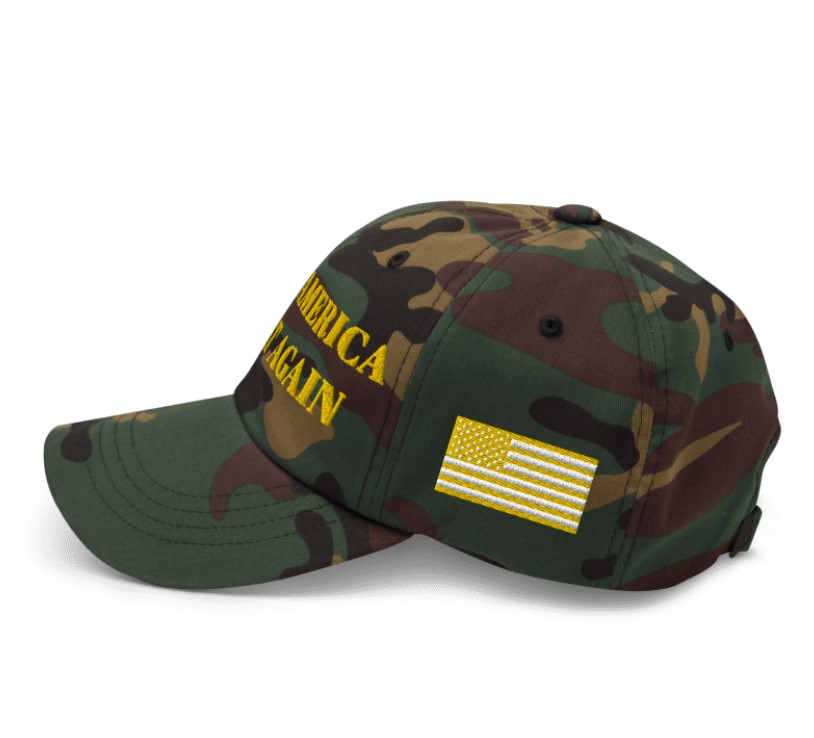 GOLD DARK MAGA HAT (Green Camo Color)