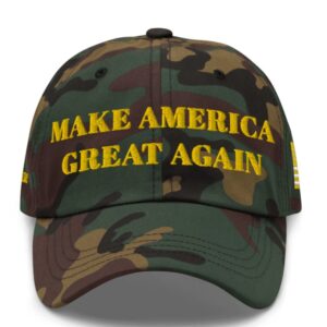 GOLD DARK MAGA HAT (Green Camo Color)