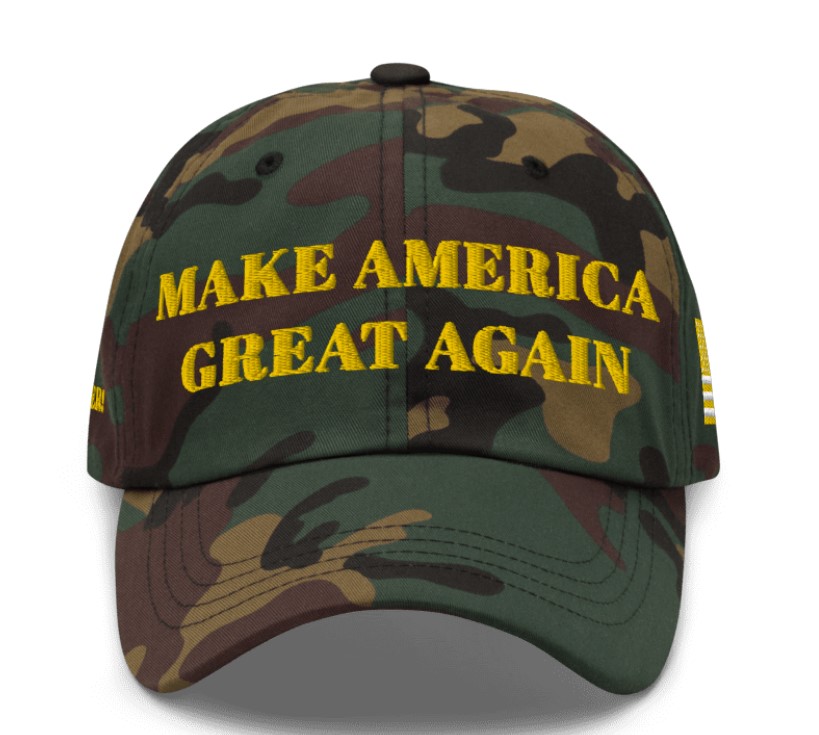 GOLD DARK MAGA HAT (Green Camo Color)