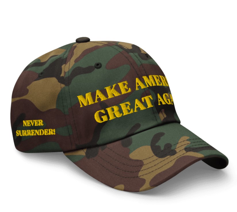 GOLD DARK MAGA HAT (Green Camo Color)