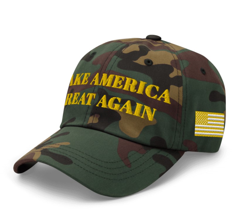 GOLD DARK MAGA HAT (Green Camo Color)