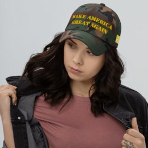 GOLD DARK MAGA HAT (Green Camo Color)