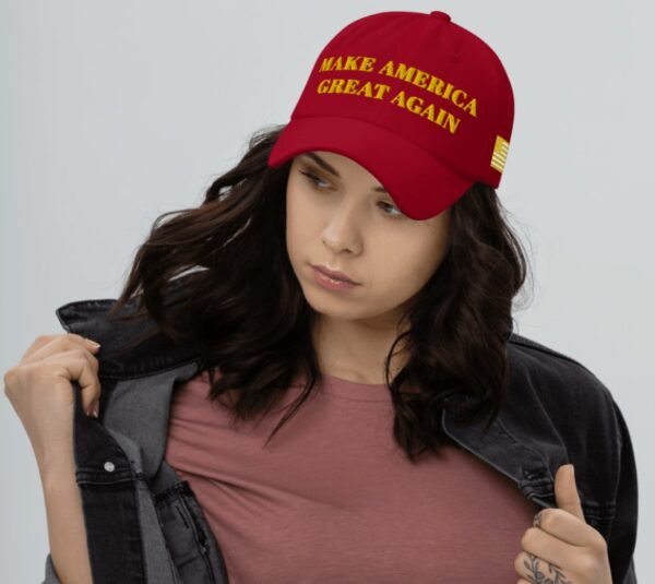 GOLD DARK MAGA HAT (Red Color)