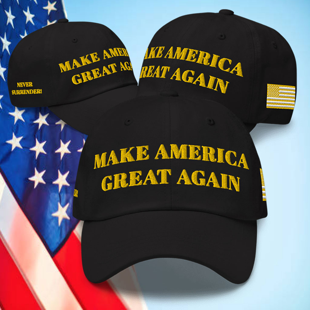 Gold Dark MAGA Hat – MET WITH JOE ROGAN!