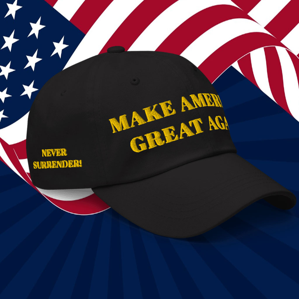 TRUMP DARK AND GOLD MAGA HAT
