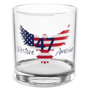 47th President Patriotic Rocks Glass USA 47