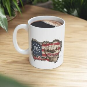 American Flag Coffee Cup, Political Gift for Trump and Vance Supporters