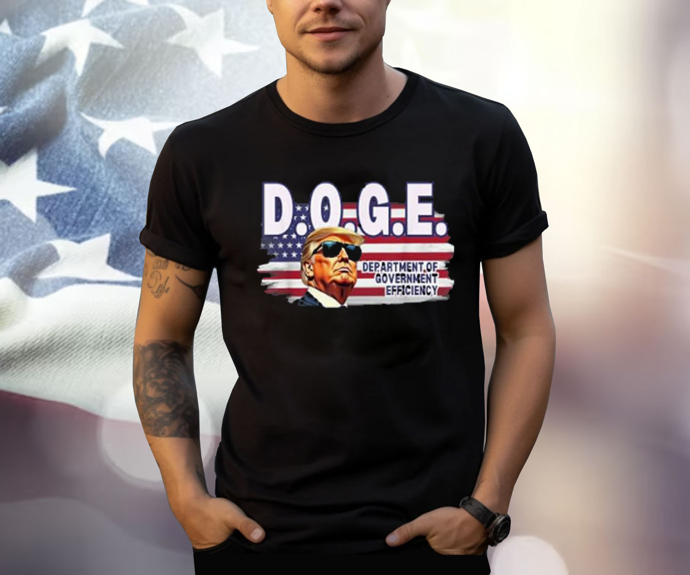 D.O.G.E. Department Of Government Efficiency USA Flag Trump Shirt