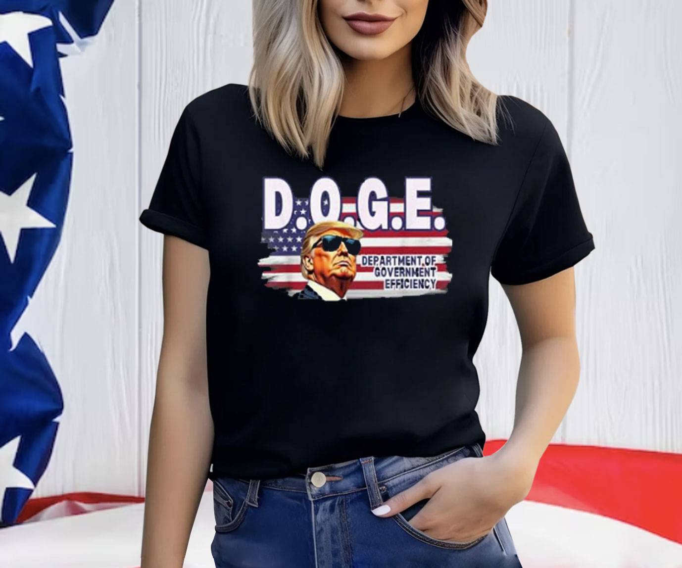D.O.G.E. Department Of Government Efficiency USA Flag Trump Shirt