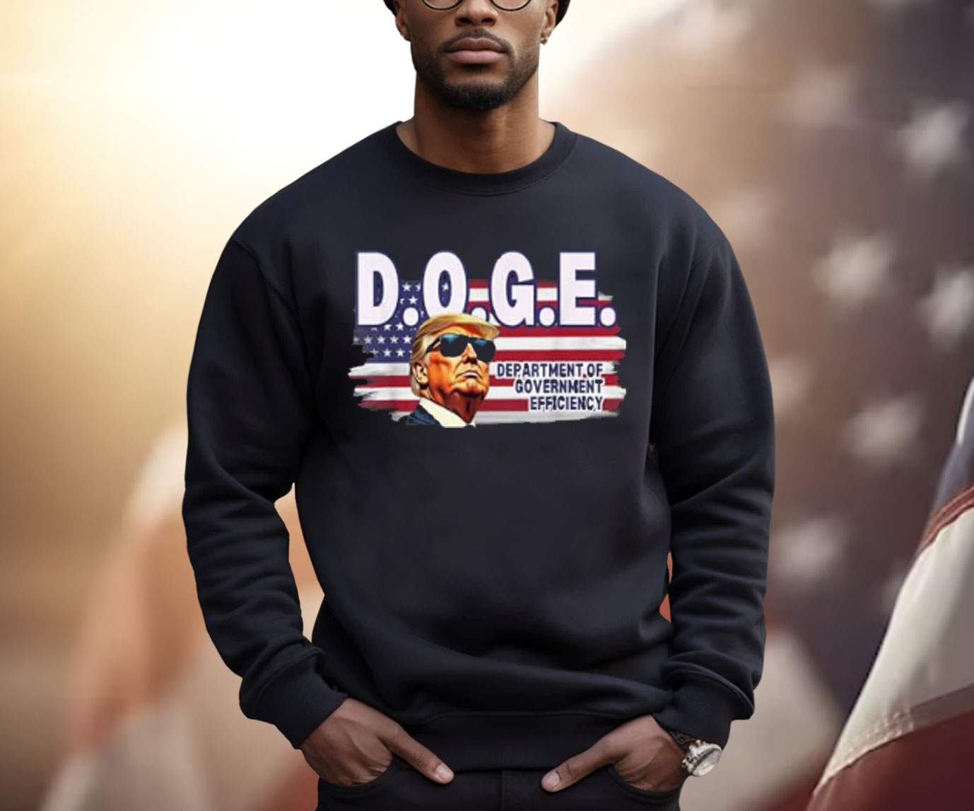 D.O.G.E. Department Of Government Efficiency USA Flag Trump Shirt