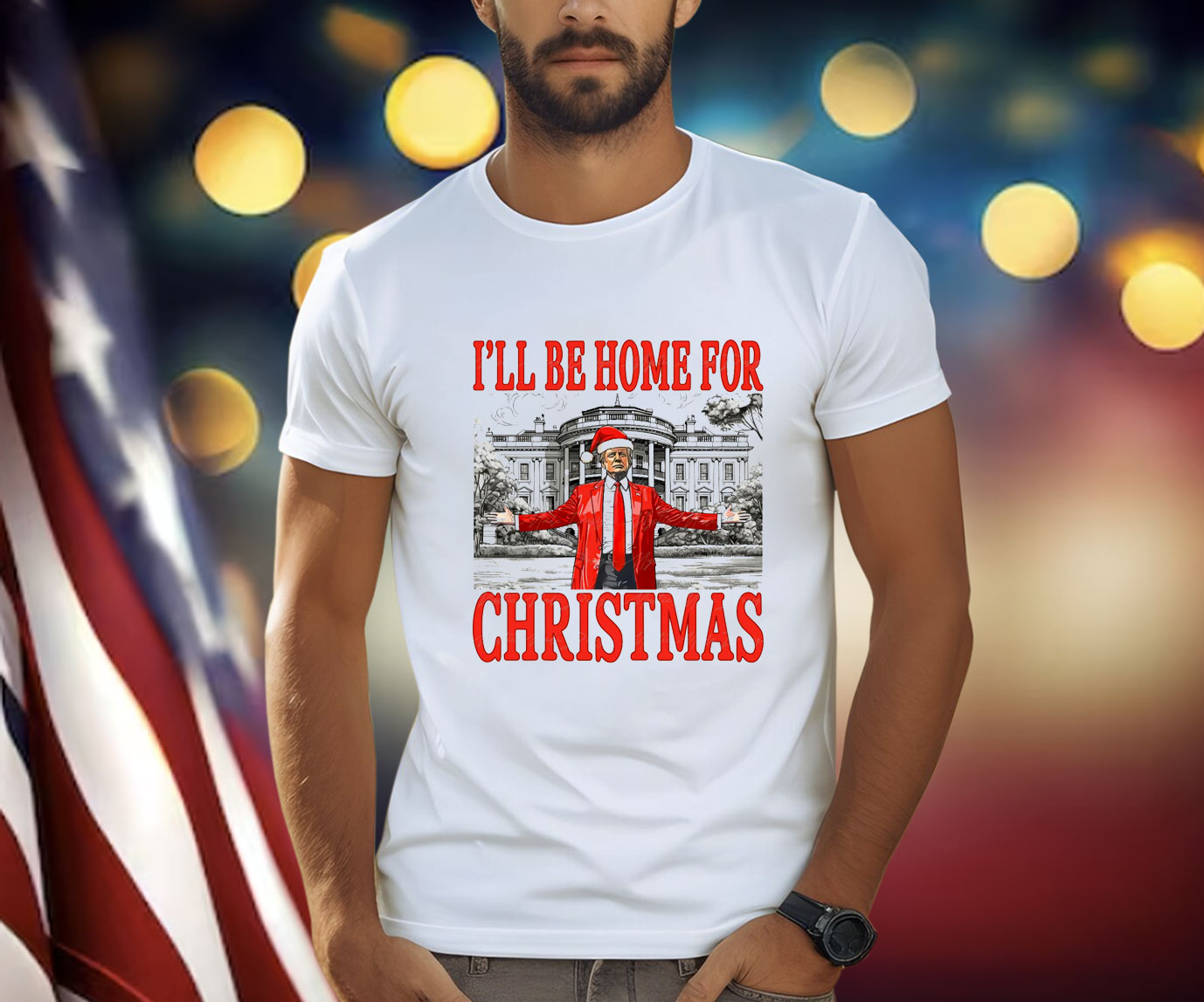 Daddy's Home Shirt, Trump I'll Be Home for Christmas Shirt