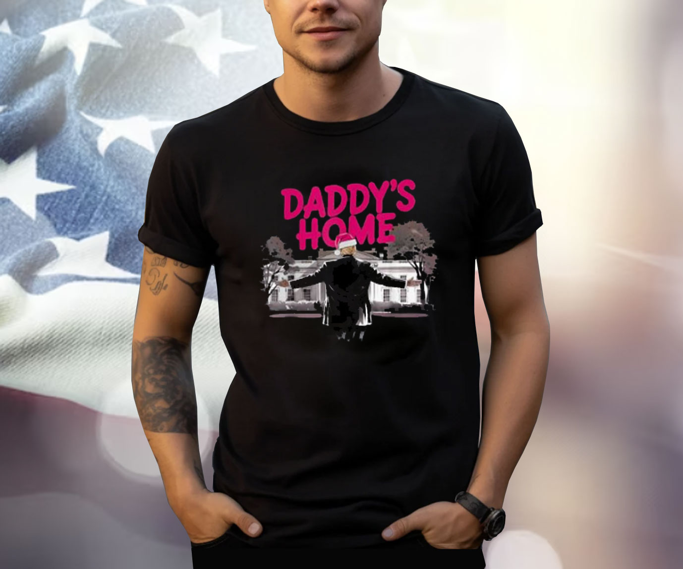 Daddy's Home Trump Christmas White House Come Home Trump 47 Shirt