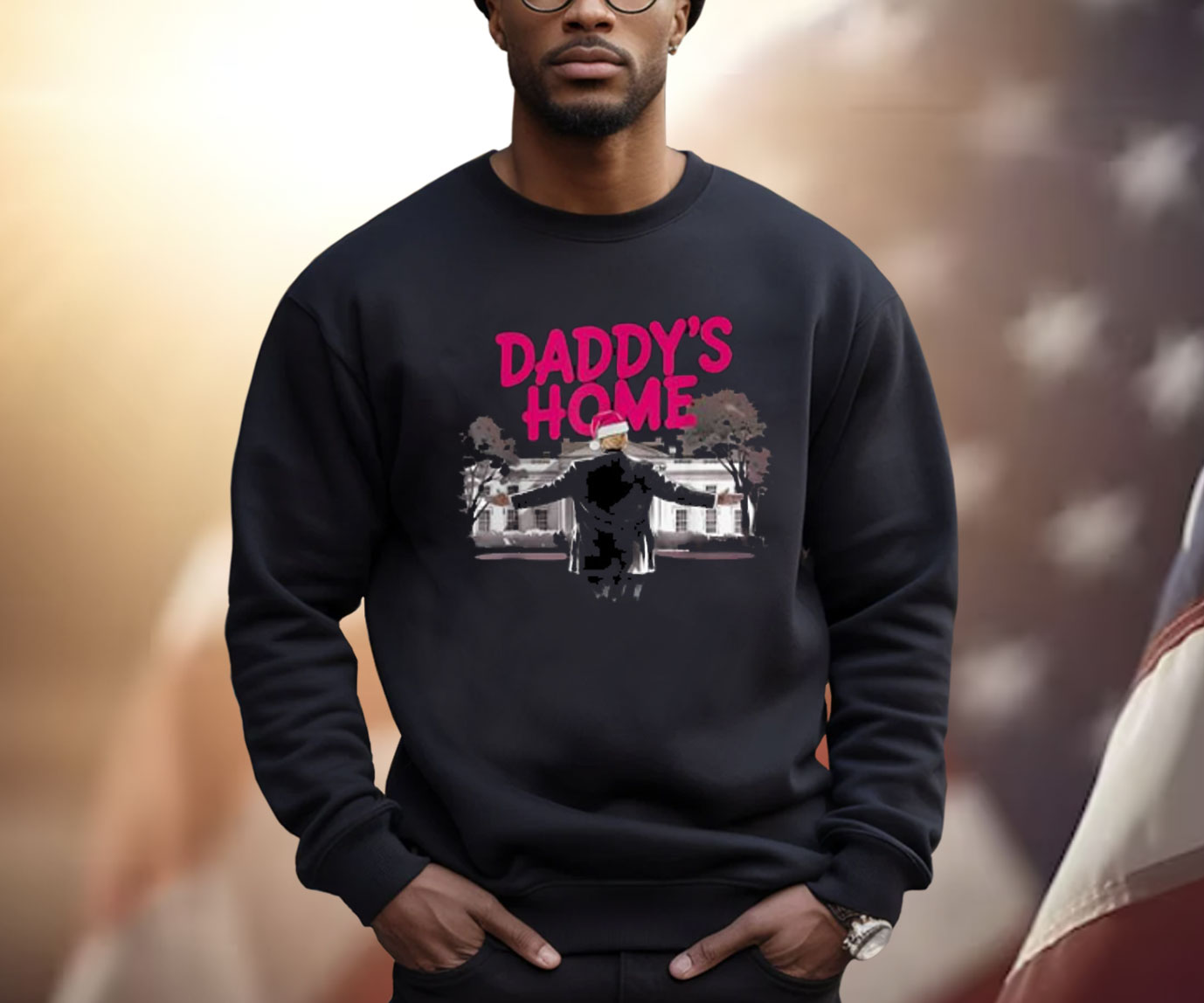 Daddy's Home Trump Christmas White House Come Home Trump 47 Shirt