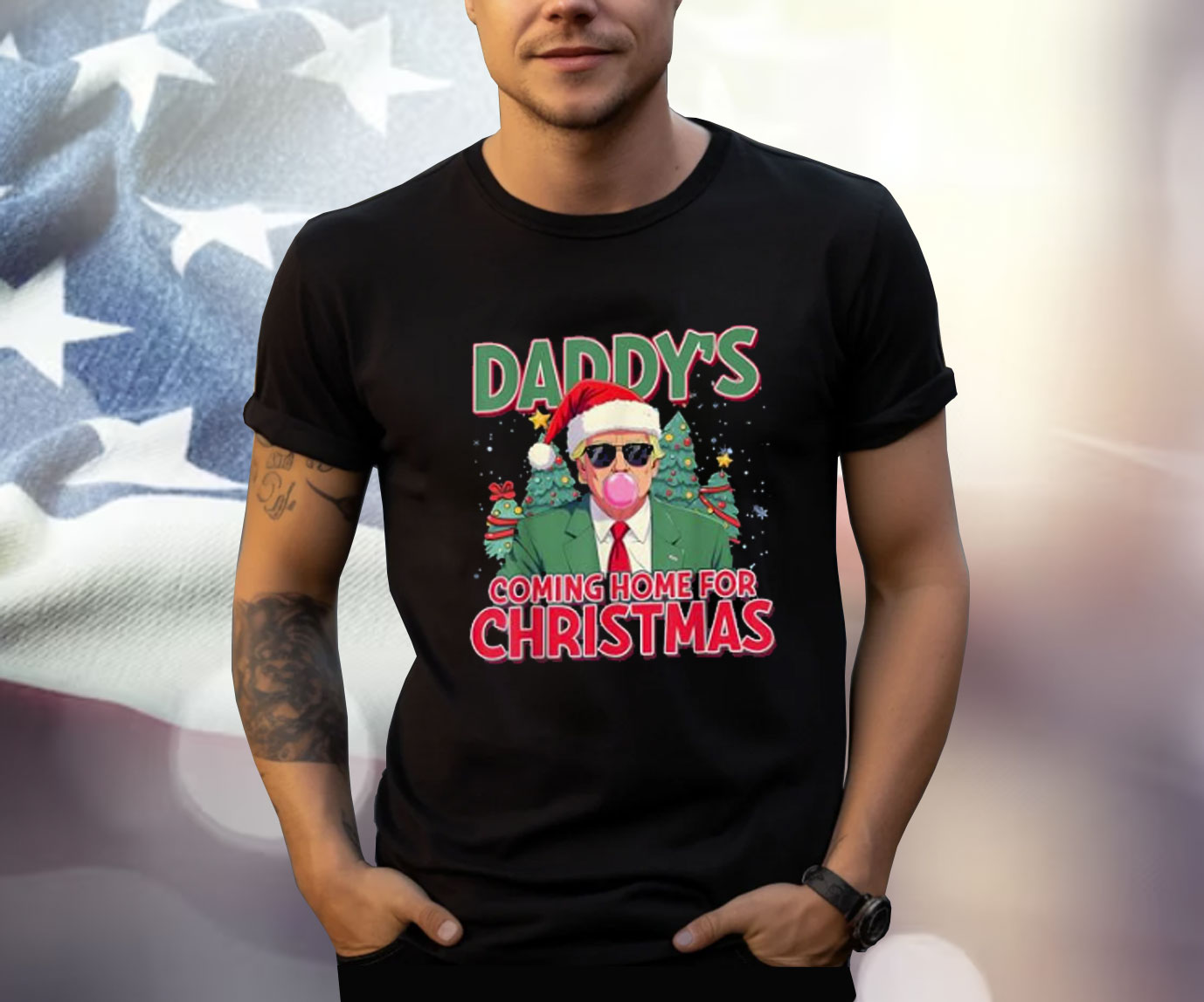 Daddy's Home Trump Shirt I'll Be Home For Christmas Santa Shirt