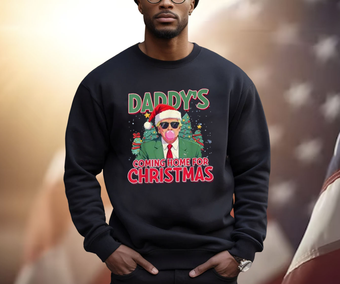 Daddy's Home Trump Shirt I'll Be Home For Christmas Santa Shirt