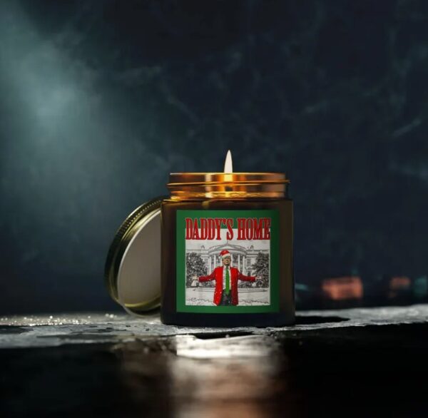 Daddys home Christmas Trump Candle