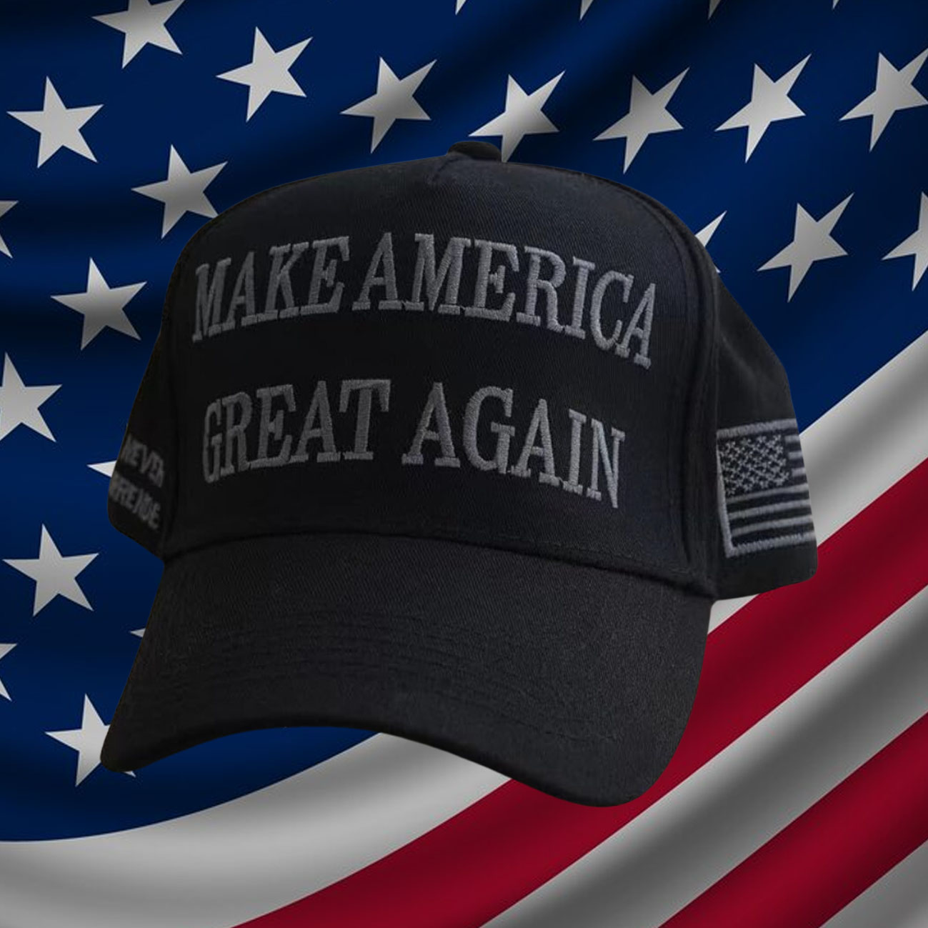 Dark Day Trump NEVER SURRENDER MAGA HAT