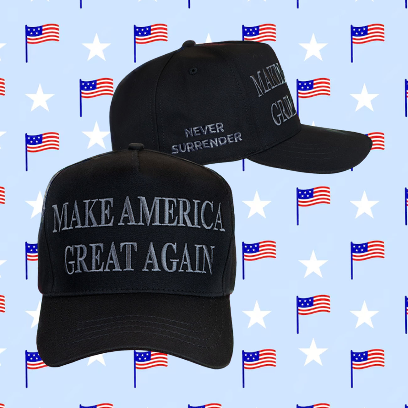 Donald J. Trump Never Surrender Black MAGA Hat