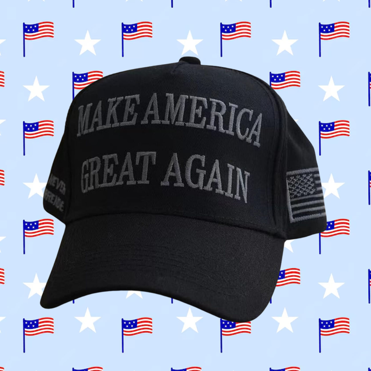 Donald J. Trump Never Surrender Black MAGA Hat