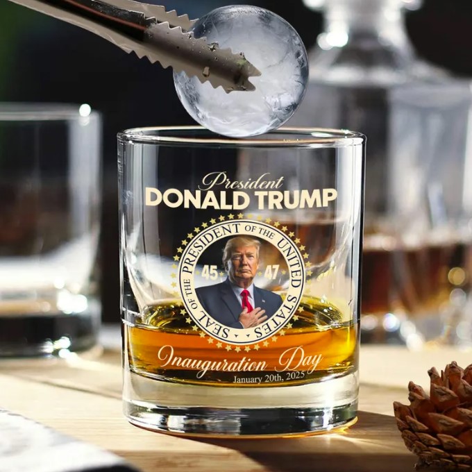 Donald Trump Inauguration Day Whiskey Glass