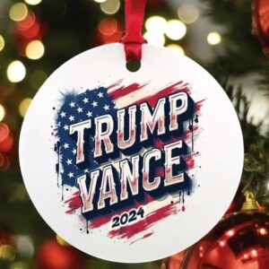 Donald Trump President 2024, Trump Vance Flag Christmas Tree Decor
