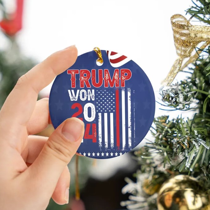 Donald Trump Won 2024 Ceramic Ornament, 47th President Ornament