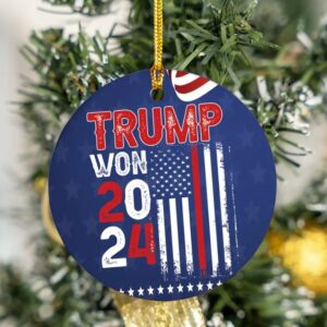 Donald Trump Won 2024 Ceramic Ornament, 47th President Ornament