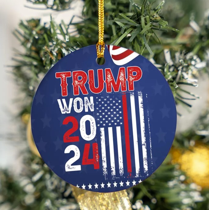 Donald Trump Won 2024 Ceramic Ornament, 47th President Ornament