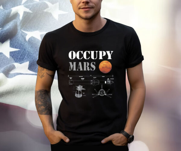 Elon Musk Wearing Occupy Mars Starship Rocket Shirt