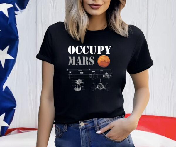 Elon Musk Wearing Occupy Mars Starship Rocket Shirt