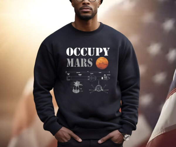 Elon Musk Wearing Occupy Mars Starship Rocket Shirt