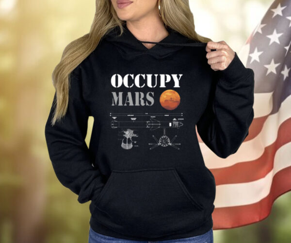 Elon Musk Wearing Occupy Mars Starship Rocket Shirt