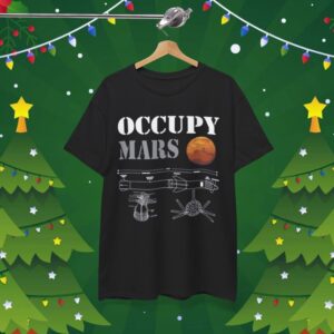 Elon Musk Wearing Occupy Mars Starship Rocket TShirts