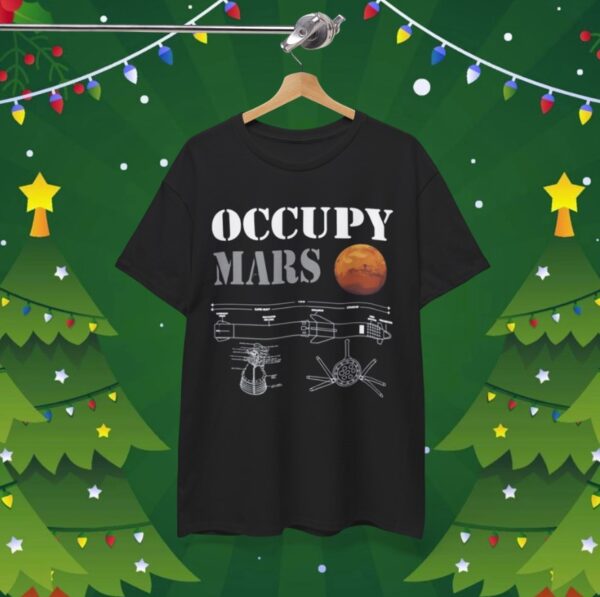 Elon Musk Wearing Occupy Mars Starship Rocket TShirts