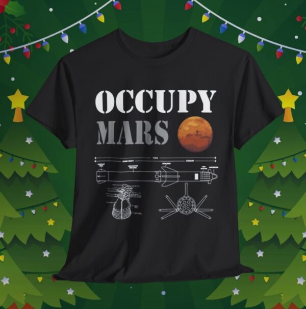 Elon Musk Wearing Occupy Mars Starship Rocket Unisex T-Shirt