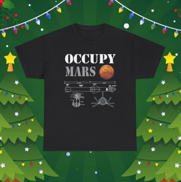 Elon Musk Wearing Occupy Mars Starship Rocket Unisex T-Shirt