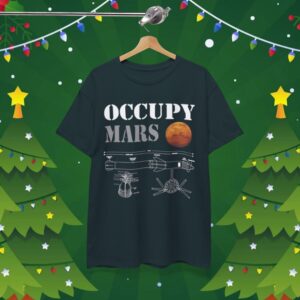 Elon Musk Wearing Occupy Mars Starship Rocket TShirts
