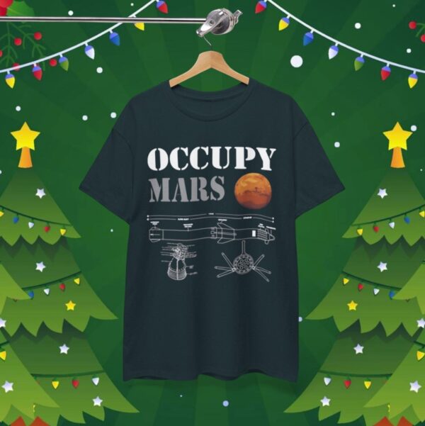 Elon Musk Wearing Occupy Mars Starship Rocket TShirts