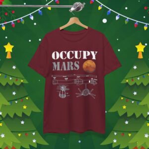 Elon Musk Wearing Occupy Mars Starship Rocket TShirts