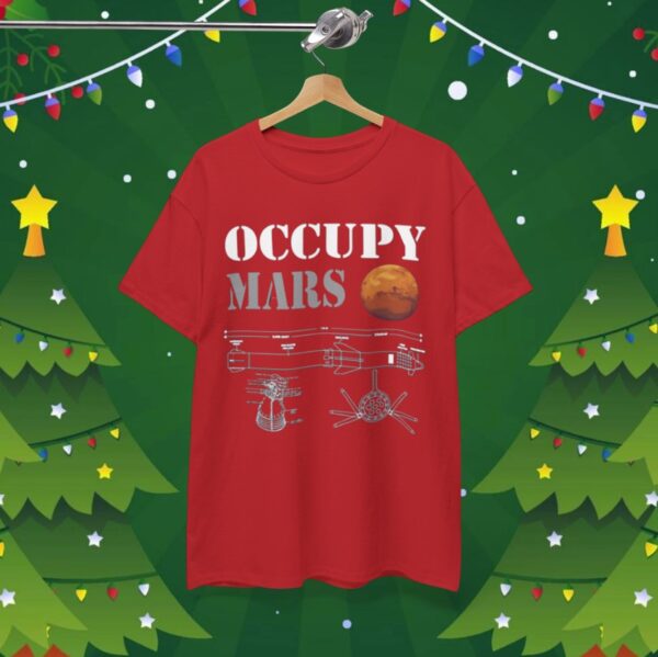 Elon Musk Wearing Occupy Mars Starship Rocket TShirts