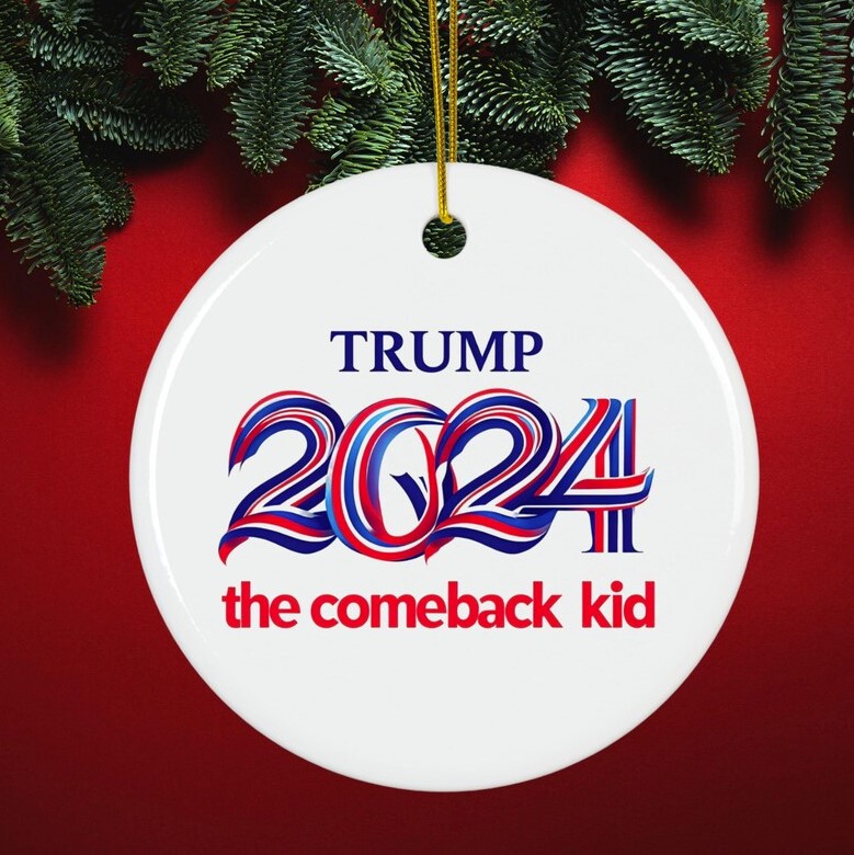 Humorous Trump Christmas Gift, Make Christmas Great Again Ornament