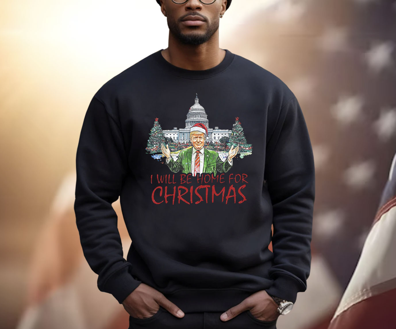 I'll Be Home For Christmas PNG, Christmas Santa Shirt