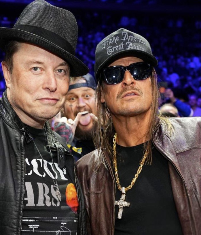 Kid Rock at UFC 309 Dark Gothic MAGA hat