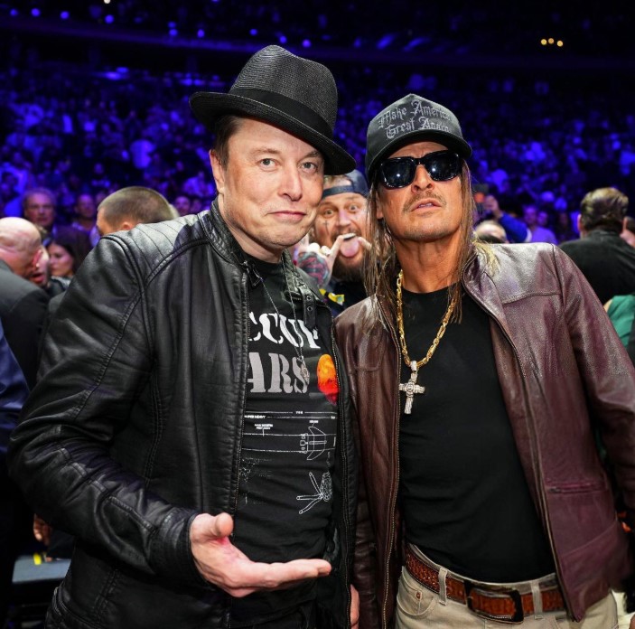 Kid Rock at UFC 309 Dark Gothic MAGA hat