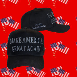 MAGA Never Surrender Black Baseball Cap