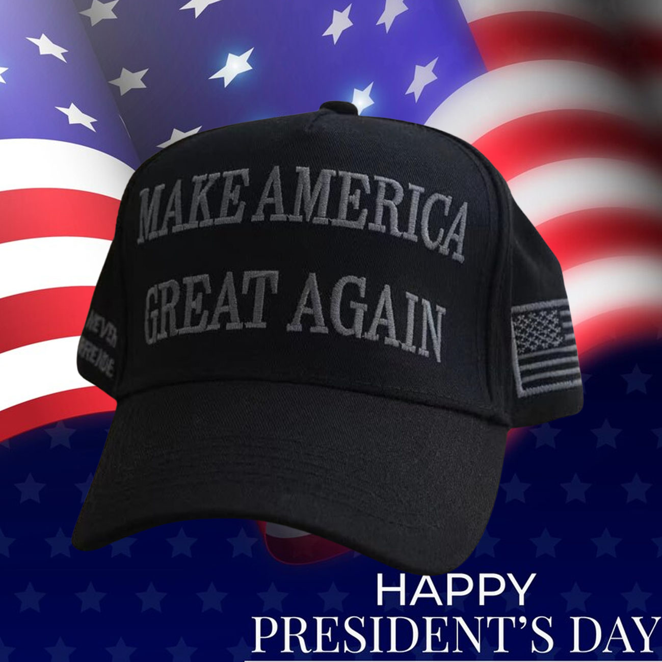 MAGA Never Surrender Black Dad Hat