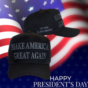 MAGA Never Surrender Black Dad Hat