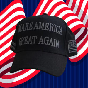 MAGA Never Surrender Black Trucker Hat